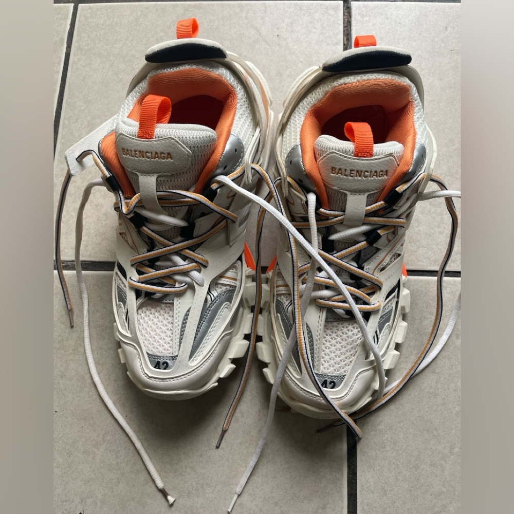 Balenciaga Track Sneakers White Orange — 
Authentic Designer Runner (EU 42/ US9)